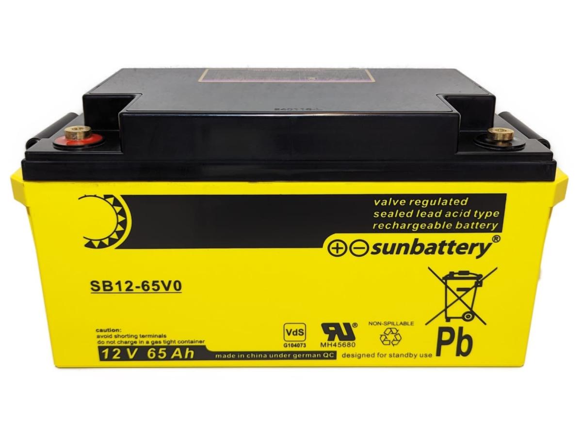 SUN Battery SB12-65V0 12V 65Ah Blei Akku AGM mit VdS